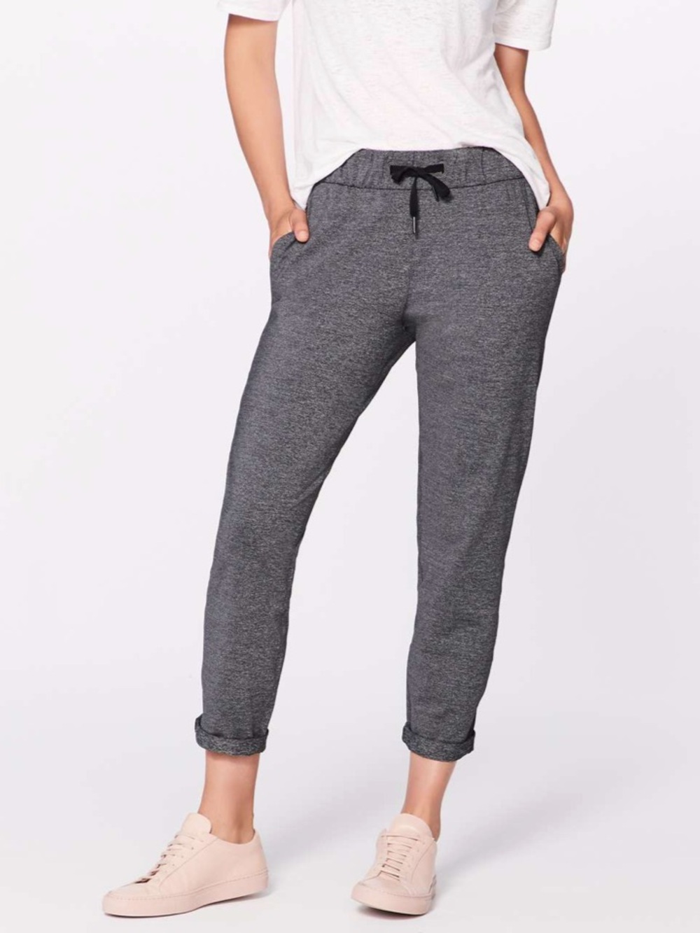 Lululemon On The Fly Pant *28" Heathered Black Gray size 2